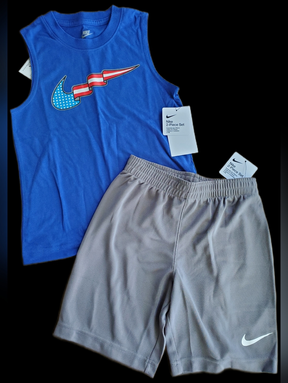 Nike Boys' 2-Piece Athletic Set - Blue Tank & Gray Shorts
